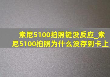 索尼5100拍照键没反应_索尼5100拍照为什么没存到卡上