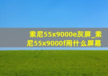 索尼55x9000e灰屏_索尼55x9000f用什么屏幕