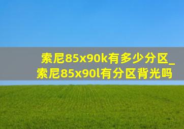 索尼85x90k有多少分区_索尼85x90l有分区背光吗