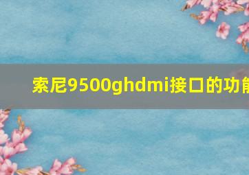 索尼9500ghdmi接口的功能