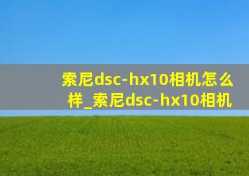 索尼dsc-hx10相机怎么样_索尼dsc-hx10相机