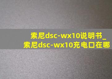 索尼dsc-wx10说明书_索尼dsc-wx10充电口在哪