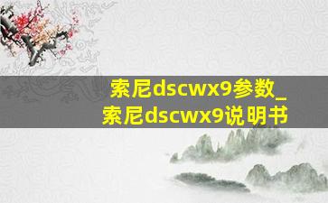 索尼dscwx9参数_索尼dscwx9说明书