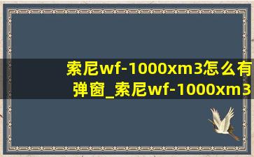 索尼wf-1000xm3怎么有弹窗_索尼wf-1000xm3怎么佩戴