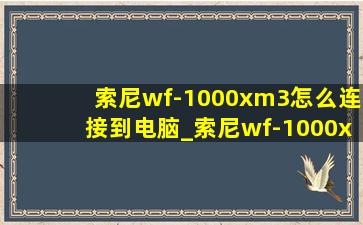 索尼wf-1000xm3怎么连接到电脑_索尼wf-1000xm3怎么连接蓝牙