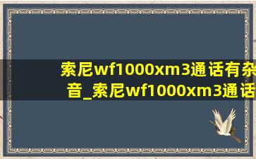 索尼wf1000xm3通话有杂音_索尼wf1000xm3通话