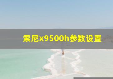 索尼x9500h参数设置