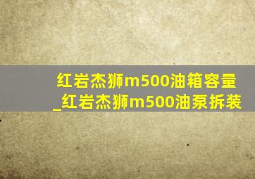 红岩杰狮m500油箱容量_红岩杰狮m500油泵拆装