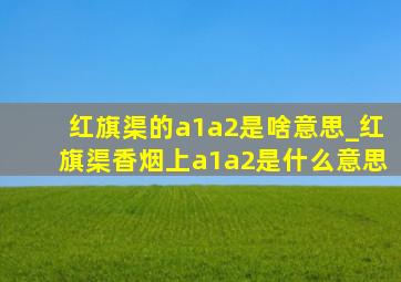 红旗渠的a1a2是啥意思_红旗渠香烟上a1a2是什么意思