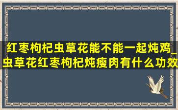 红枣枸杞虫草花能不能一起炖鸡_虫草花红枣枸杞炖瘦肉有什么功效