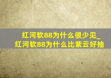 红河软88为什么很少见_红河软88为什么比紫云好抽