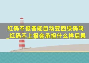 红码不报备能自动变回绿码吗_红码不上报会承担什么样后果