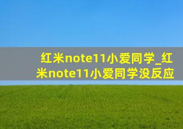 红米note11小爱同学_红米note11小爱同学没反应