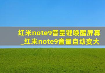 红米note9音量键唤醒屏幕_红米note9音量自动变大