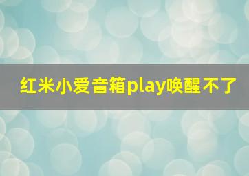 红米小爱音箱play唤醒不了