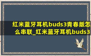 红米蓝牙耳机buds3青春版怎么串联_红米蓝牙耳机buds3青春版怎么配对