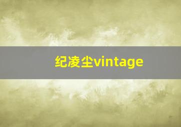 纪凌尘vintage