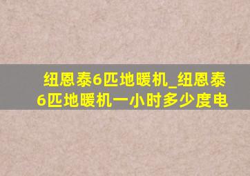 纽恩泰6匹地暖机_纽恩泰6匹地暖机一小时多少度电