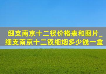 细支南京十二钗价格表和图片_细支南京十二钗细烟多少钱一盒