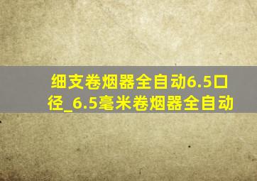 细支卷烟器全自动6.5口径_6.5毫米卷烟器全自动