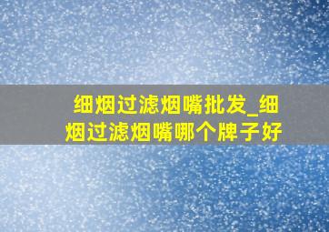 细烟过滤烟嘴批发_细烟过滤烟嘴哪个牌子好