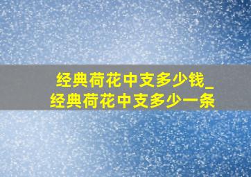 经典荷花中支多少钱_经典荷花中支多少一条