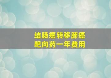 结肠癌转移肺癌靶向药一年费用