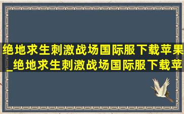 绝地求生刺激战场国际服下载苹果_绝地求生刺激战场国际服下载苹果版