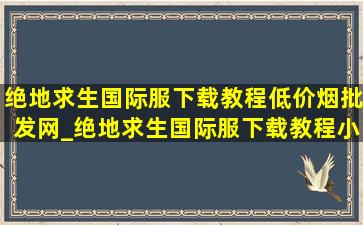 绝地求生国际服下载教程(低价烟批发网)_绝地求生国际服下载教程小米