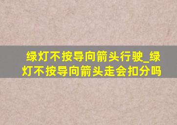 绿灯不按导向箭头行驶_绿灯不按导向箭头走会扣分吗