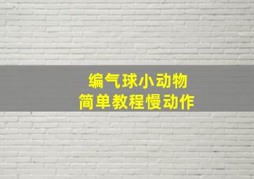 编气球小动物简单教程慢动作