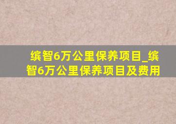 缤智6万公里保养项目_缤智6万公里保养项目及费用