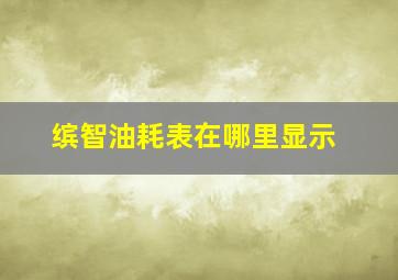 缤智油耗表在哪里显示