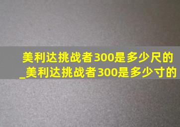 美利达挑战者300是多少尺的_美利达挑战者300是多少寸的