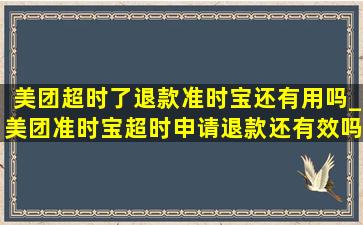 美团超时了退款准时宝还有用吗_美团准时宝超时申请退款还有效吗