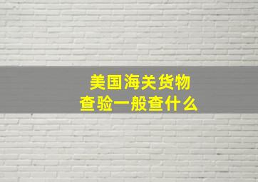 美国海关货物查验一般查什么