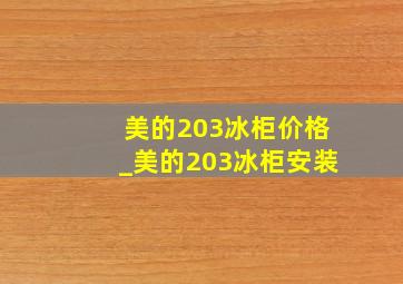 美的203冰柜价格_美的203冰柜安装