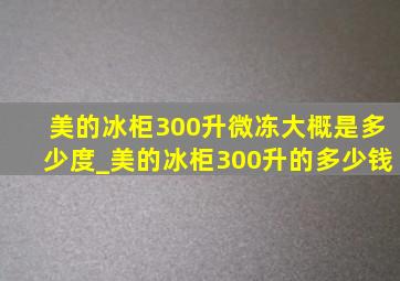 美的冰柜300升微冻大概是多少度_美的冰柜300升的多少钱