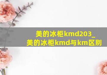 美的冰柜kmd203_美的冰柜kmd与km区别