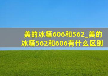 美的冰箱606和562_美的冰箱562和606有什么区别