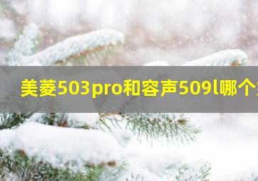 美菱503pro和容声509l哪个好