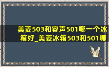 美菱503和容声501哪一个冰箱好_美菱冰箱503和501哪个好