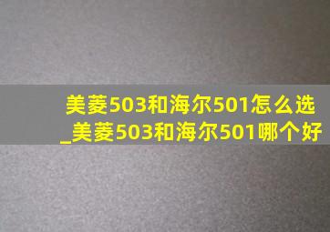 美菱503和海尔501怎么选_美菱503和海尔501哪个好