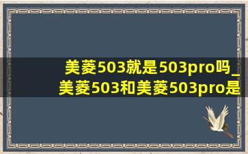 美菱503就是503pro吗_美菱503和美菱503pro是同一个吗