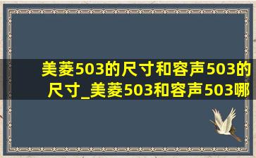 美菱503的尺寸和容声503的尺寸_美菱503和容声503哪一款好