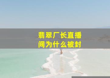 翡翠厂长直播间为什么被封