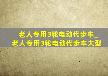 老人专用3轮电动代步车_老人专用3轮电动代步车大型