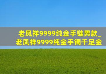 老凤祥9999纯金手链男款_老凤祥9999纯金手镯千足金