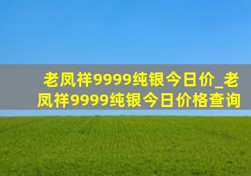 老凤祥9999纯银今日价_老凤祥9999纯银今日价格查询