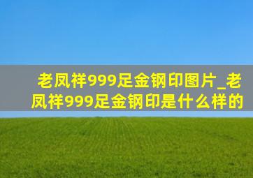 老凤祥999足金钢印图片_老凤祥999足金钢印是什么样的